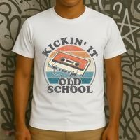 Kickin It Old School Retro 80s Cassette Tape Music Mix Gift T-Shirt thumb 3