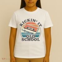 Kickin It Old School Retro 80s Cassette Tape Music Mix Gift T-Shirt thumb 4