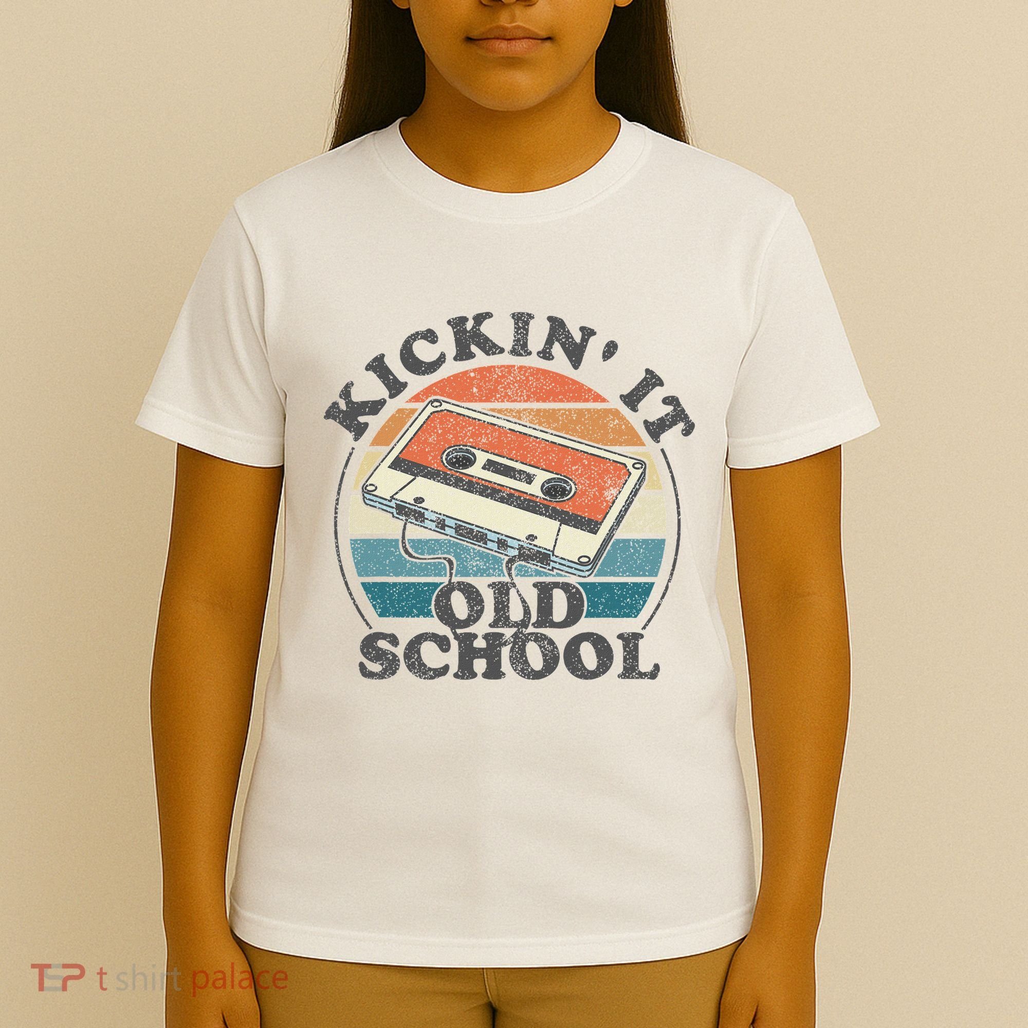 Kickin It Old School Retro 80s Cassette Tape Music Mix Gift T-Shirt