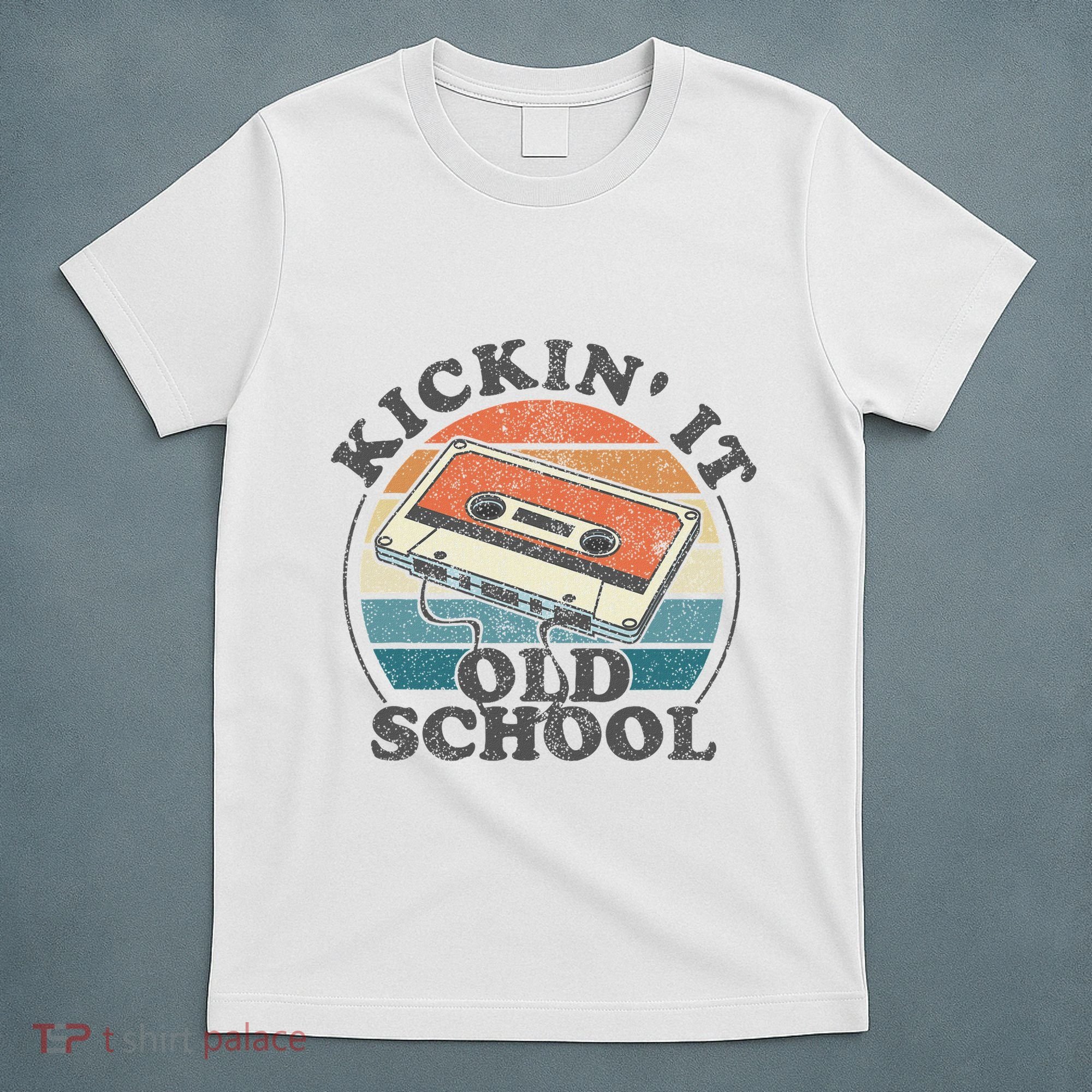 Kickin It Old School Retro 80s Cassette Tape Music Mix Gift T-Shirt