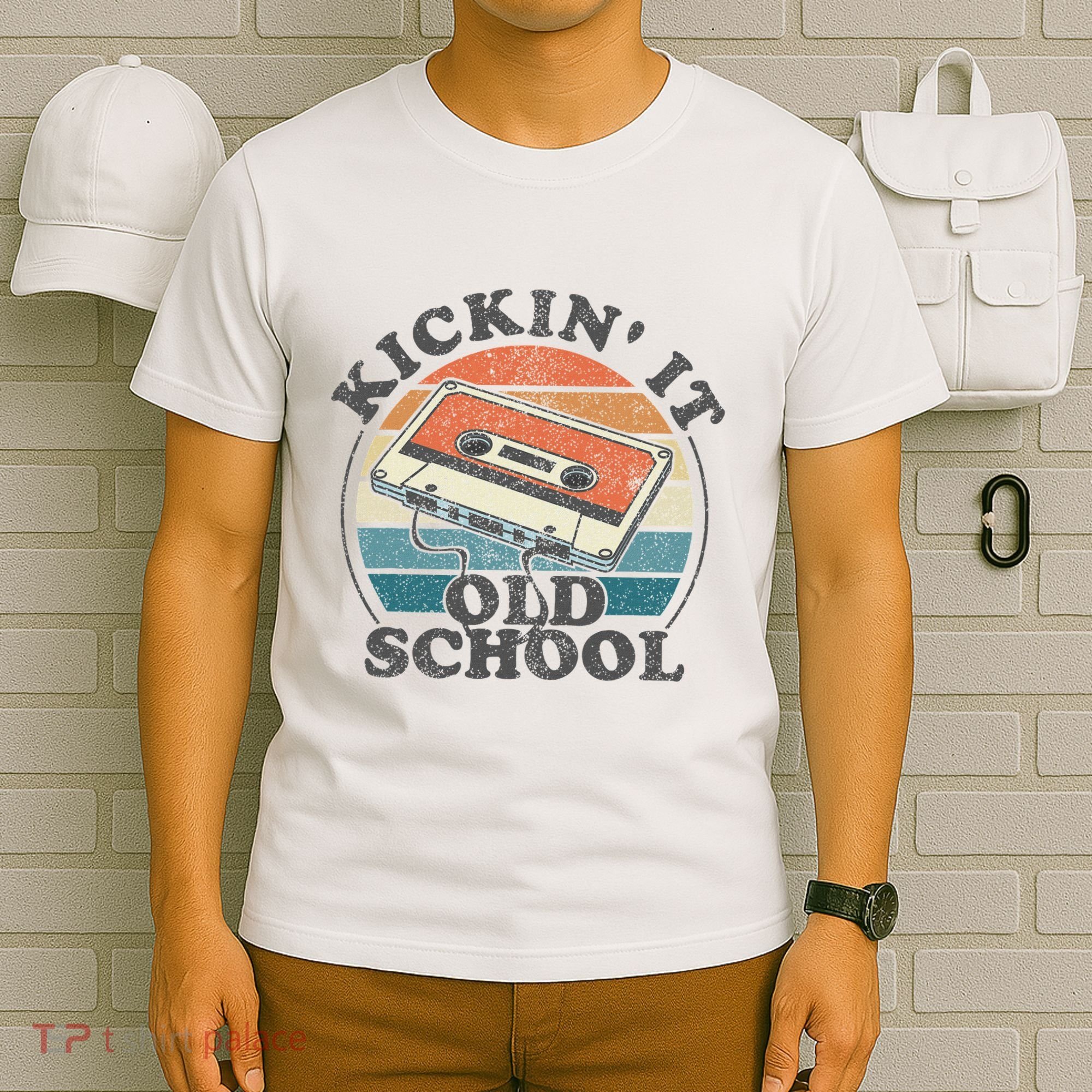 Kickin It Old School Retro 80s Cassette Tape Music Mix Gift T-Shirt