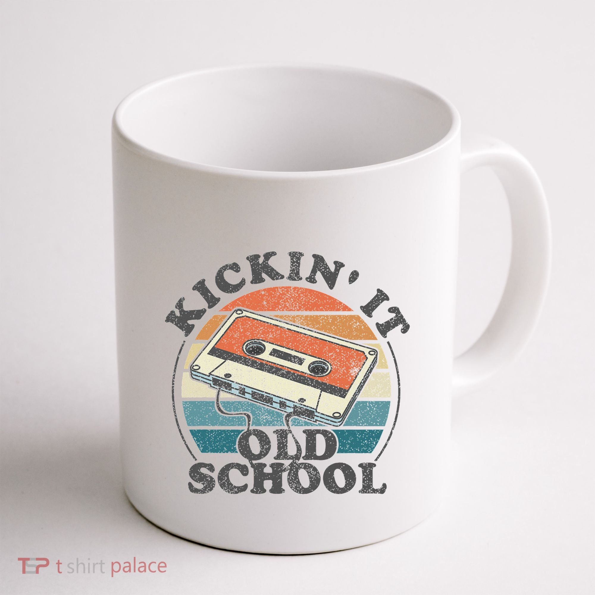 Kickin It Old School Retro 80s Cassette Tape Music Mix Gift Coffee Mug