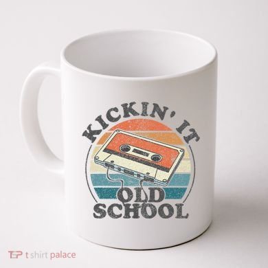 Kickin It Old School Retro 80s Cassette Tape Music Mix Gift Coffee Mug