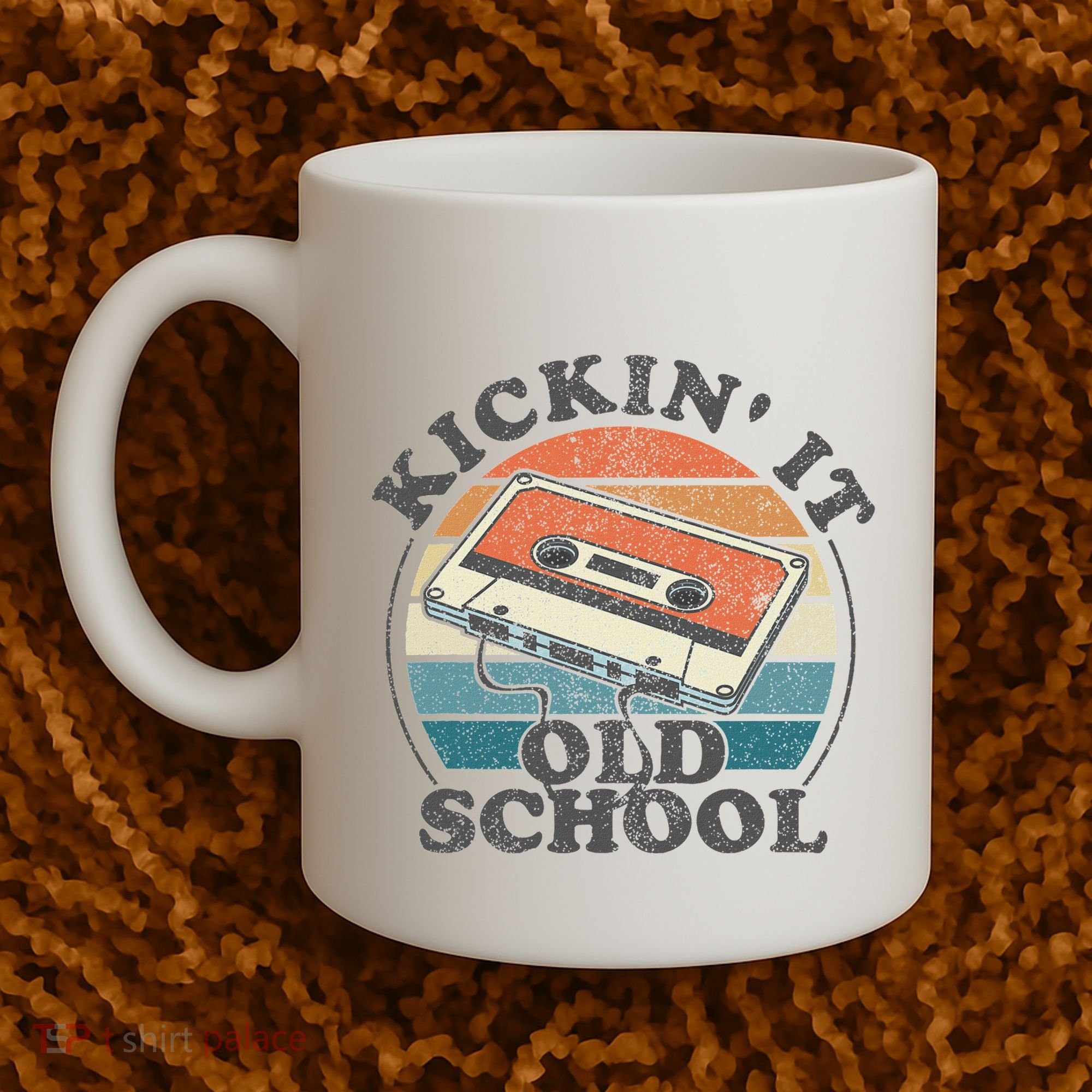 Kickin It Old School Retro 80s Cassette Tape Music Mix Gift Coffee Mug