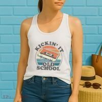 Kickin It Old School Retro 80s Cassette Tape Music Mix Gift Women's Tank Top thumb 2