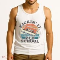 Kickin It Old School Retro 80s Cassette Tape Music Mix Gift Tank Top thumb 3