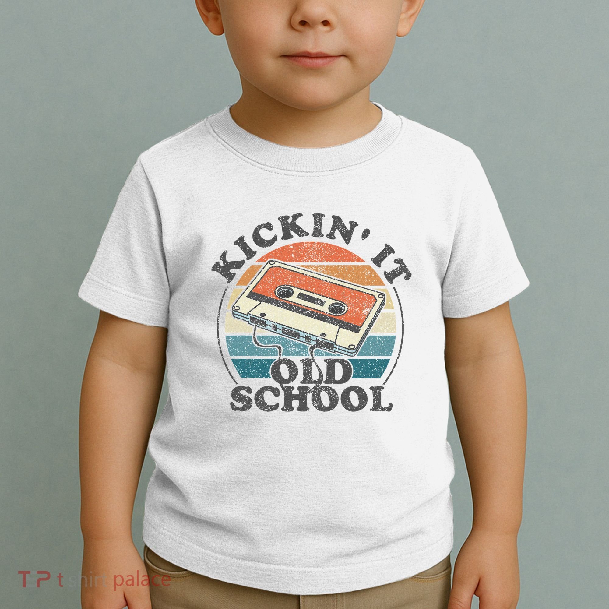 Kickin It Old School Retro 80s Cassette Tape Music Mix Gift Toddler T-Shirt
