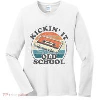 Kickin It Old School Retro 80s Cassette Tape Music Mix Gift Women's Long Sleeve Shirt thumb 0