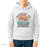 Kickin It Old School Retro 80s Cassette Tape Music Mix Gift Kids Hoodie thumb 4