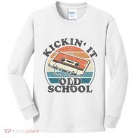 Kickin It Old School Retro 80s Cassette Tape Music Mix Gift Kids Long Sleeve Shirt thumb 0