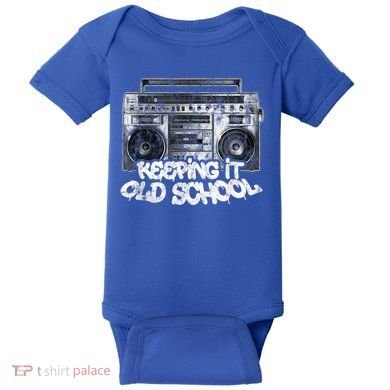 Keeping It Old School Cute Gift Vintage Boombox Graffiti Gift Baby Bodysuit