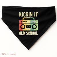 Kickin It Old School 80s 90s Retro Music USA-Made Doggie Bandana thumb 0