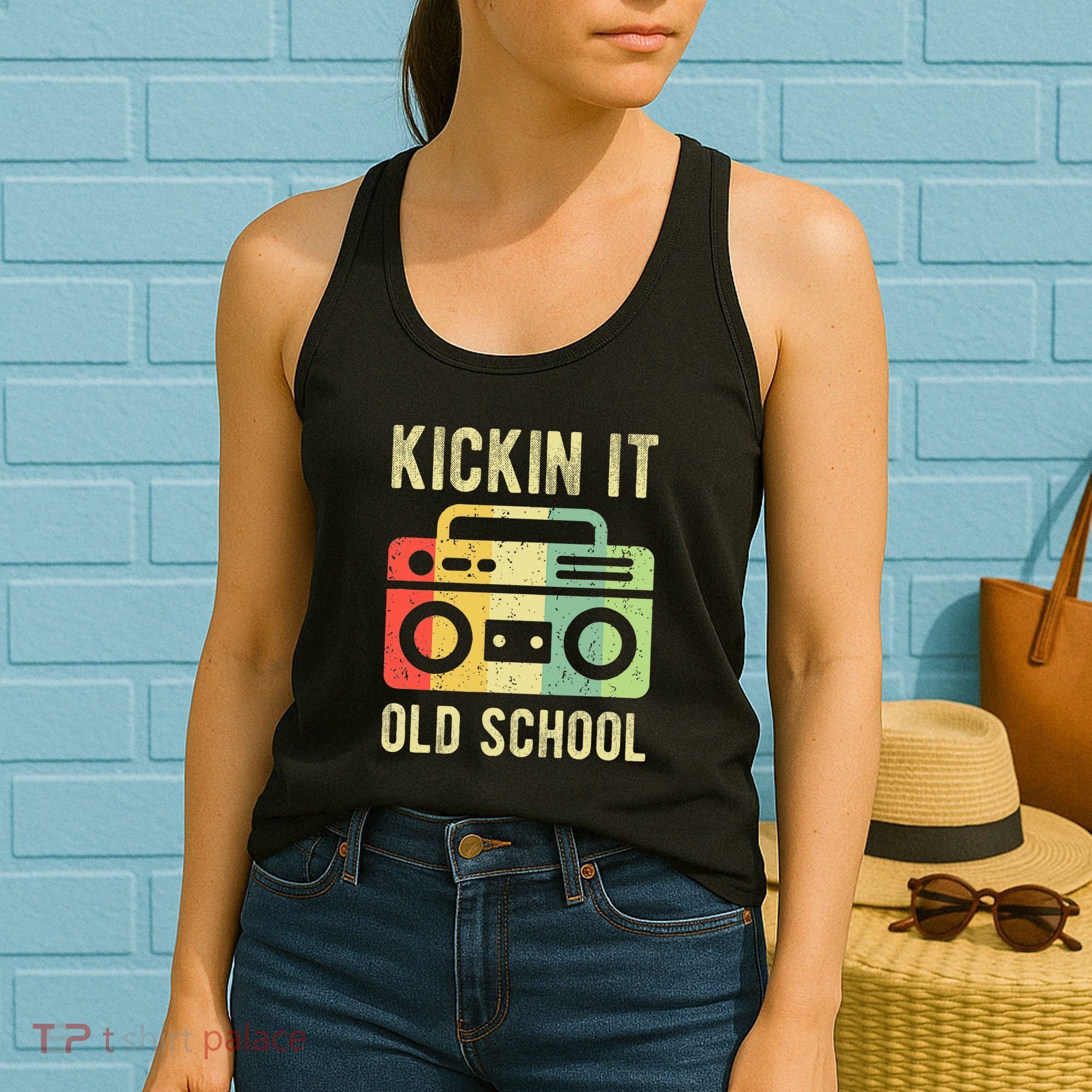 Kickin It Old School 80s 90s Retro Music Women's Tank Top