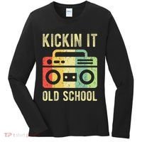 Kickin It Old School 80s 90s Retro Music Women's Long Sleeve Shirt thumb 0