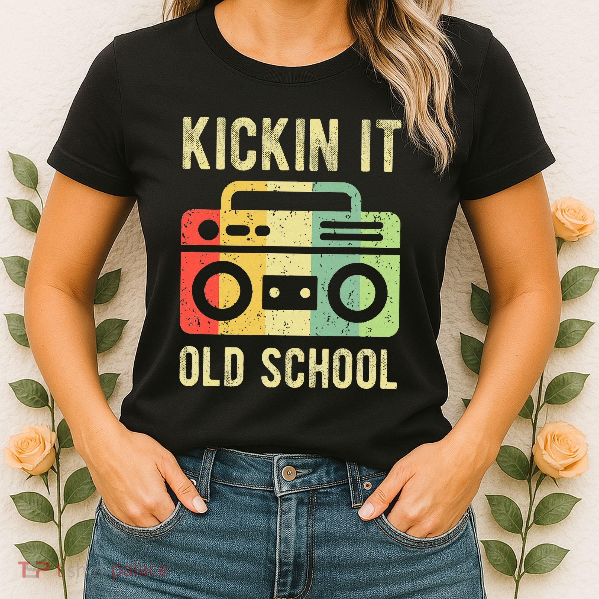 Kickin It Old School 80s 90s Retro Music Women's T-Shirt