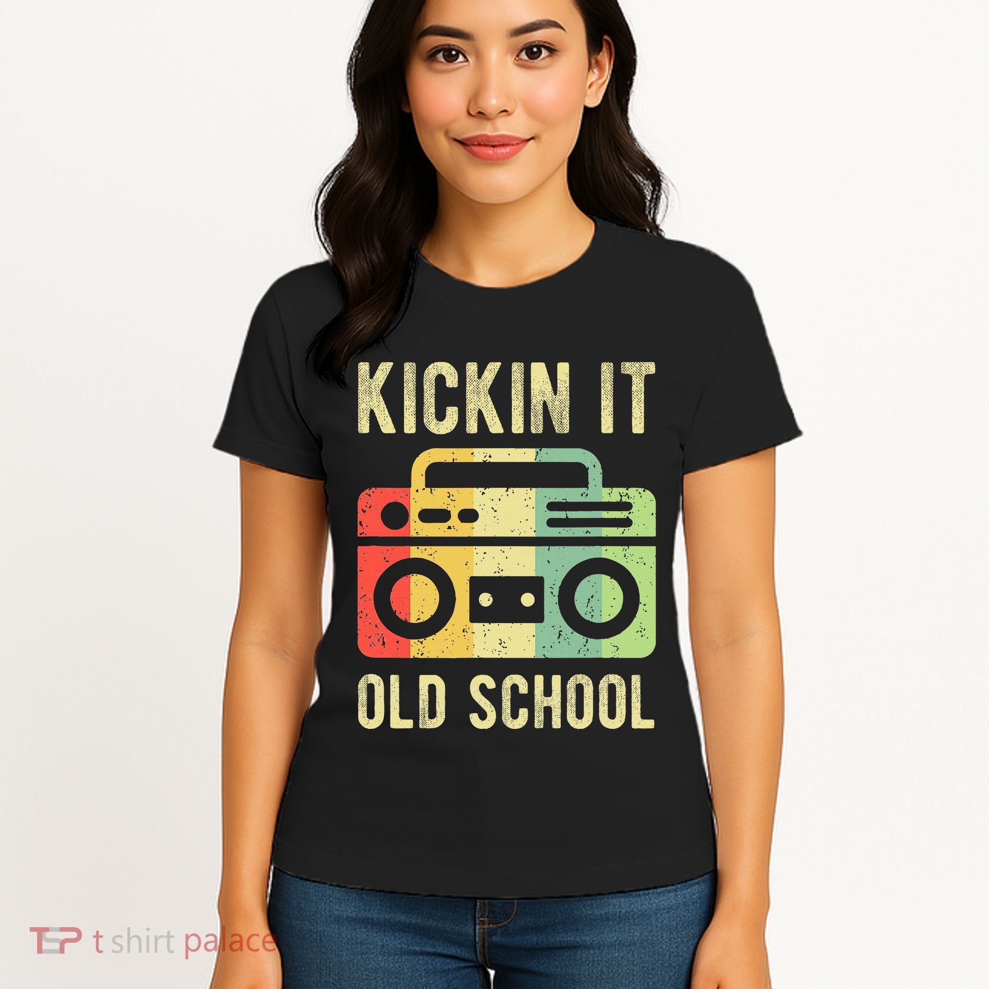 Kickin It Old School 80s 90s Retro Music Women's T-Shirt