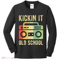 Kickin It Old School 80s 90s Retro Music Kids Long Sleeve Shirt thumb 0