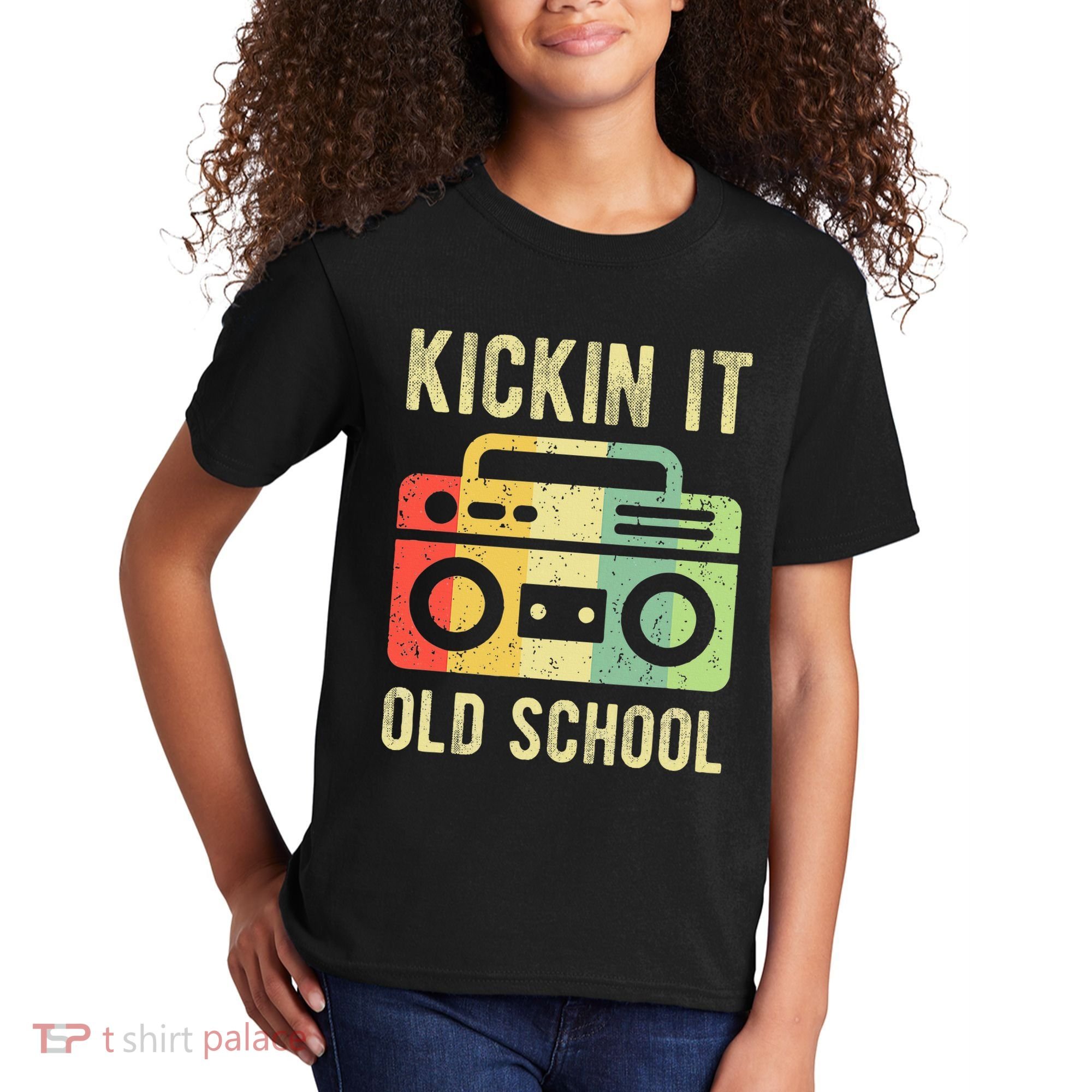 Kickin It Old School 80s 90s Retro Music Kids T-Shirt