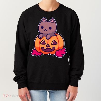 Kitten In pumpkin Cute Halloween Women's Sweatshirt