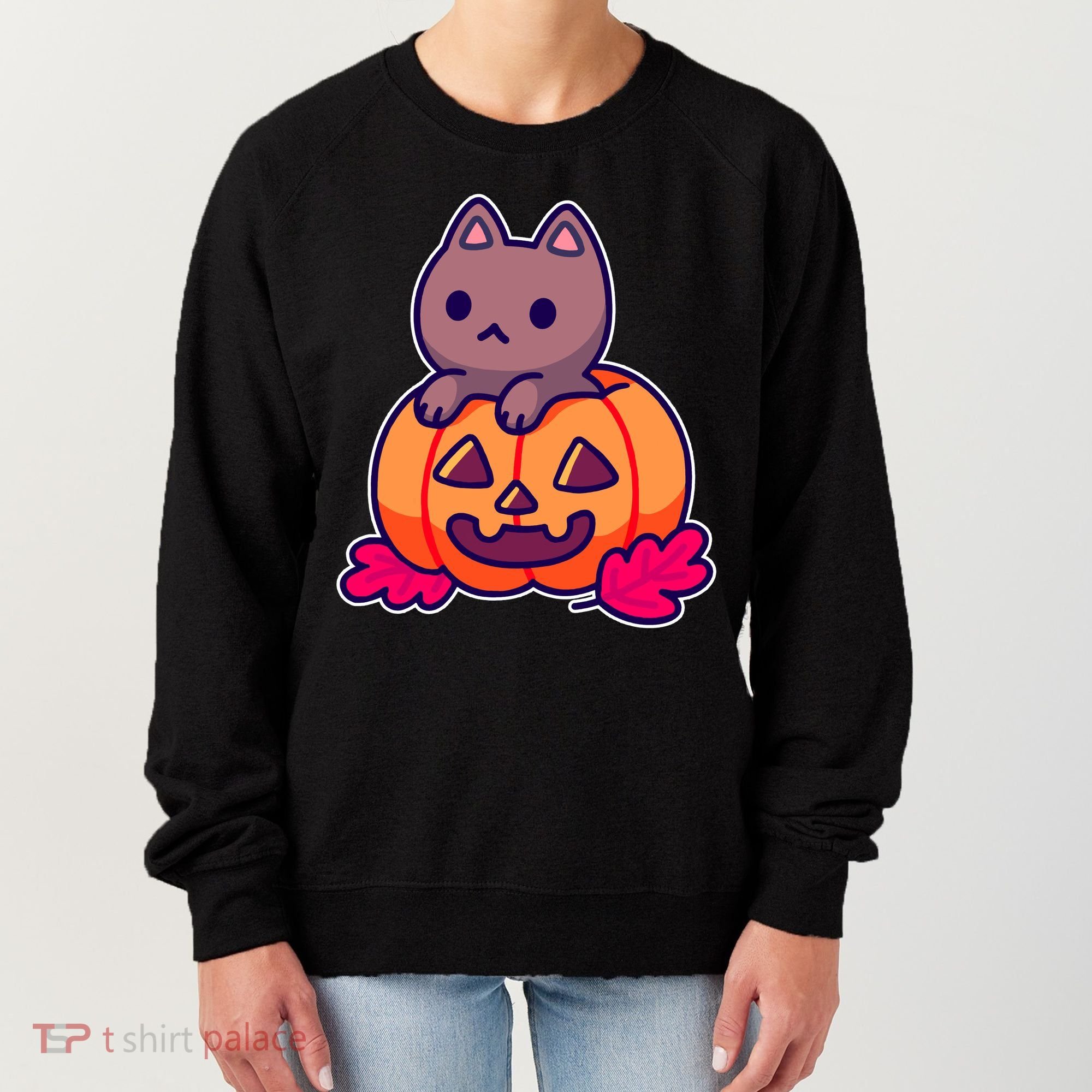 Kitten In pumpkin Cute Halloween Women's Sweatshirt