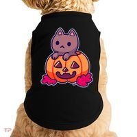 Kitten In pumpkin Cute Halloween Doggie Tank thumb 0