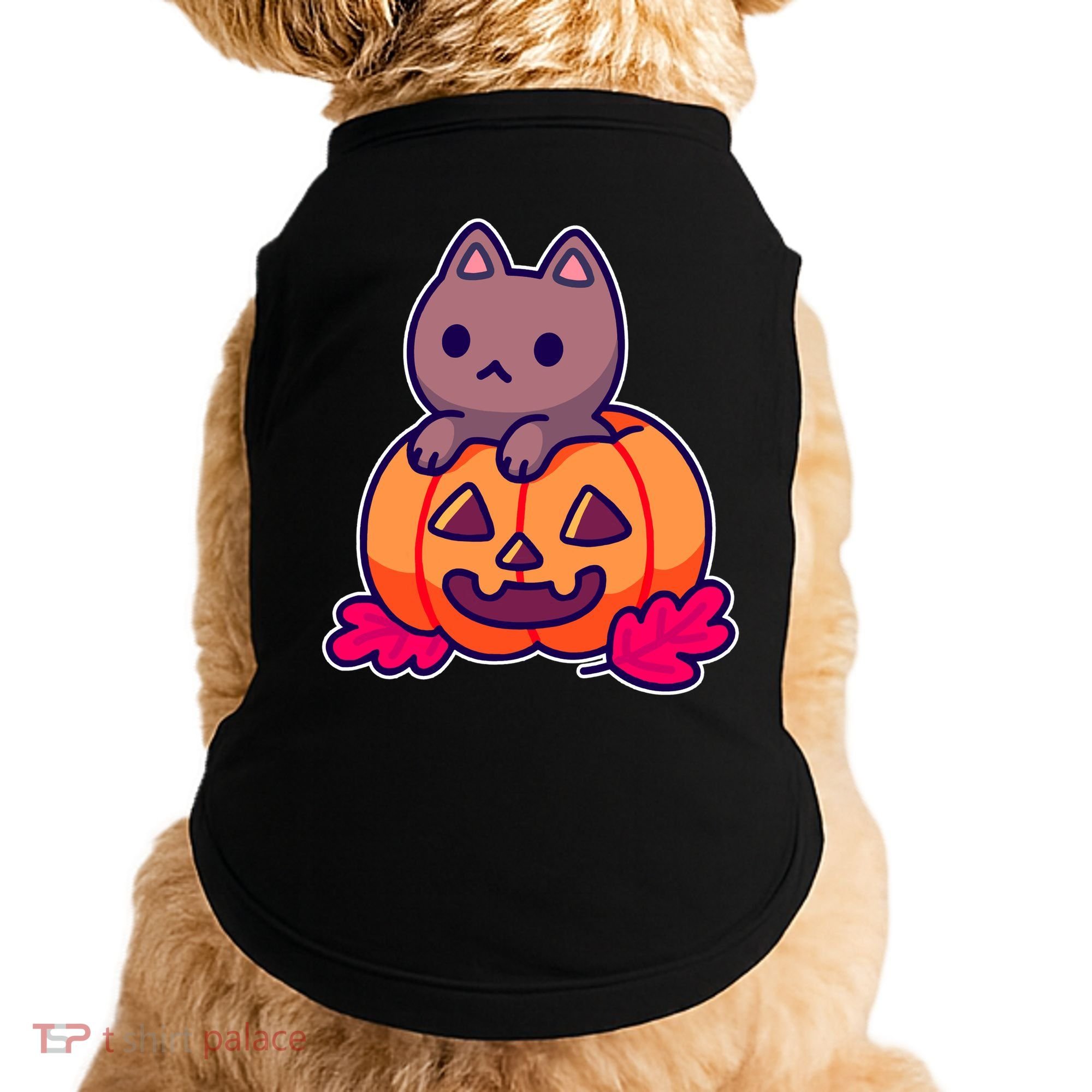 Kitten In pumpkin Cute Halloween Doggie Tank