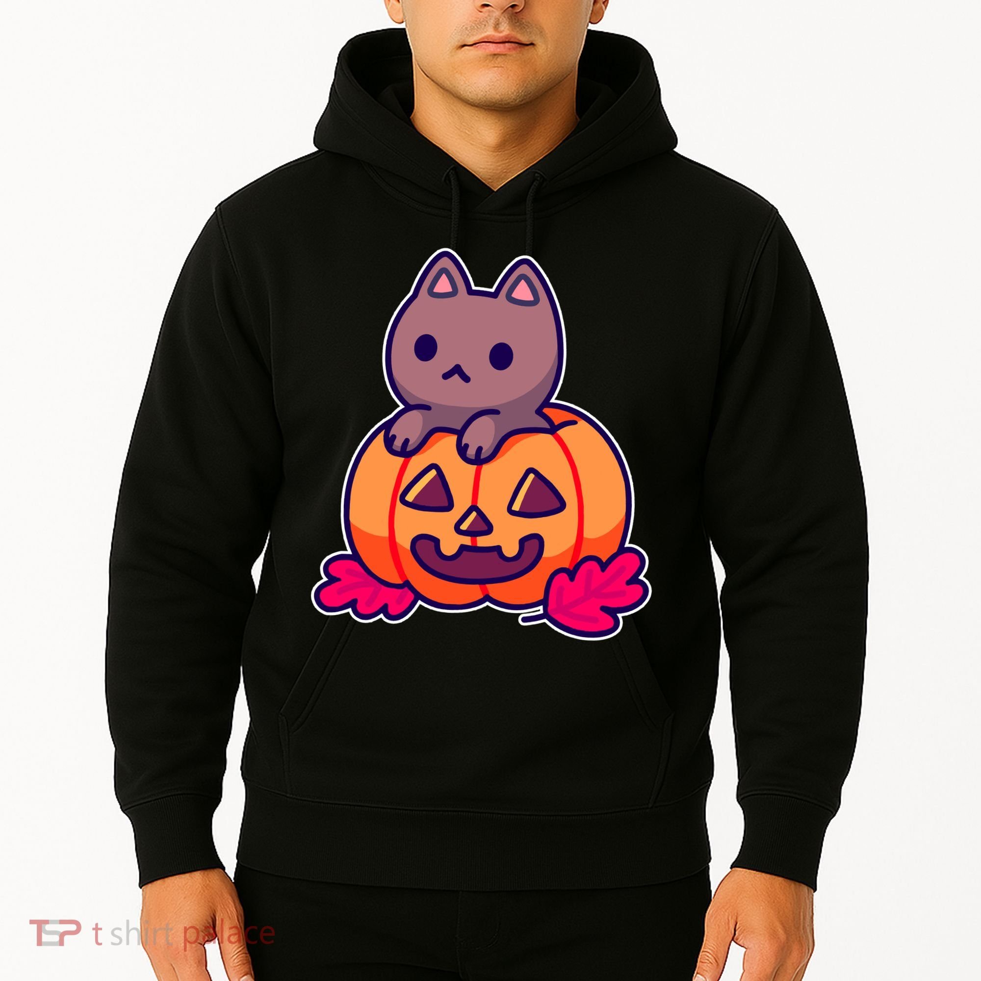Kitten In pumpkin Cute Halloween Hoodie