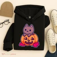 Kitten In pumpkin Cute Halloween Hoodie thumb 4