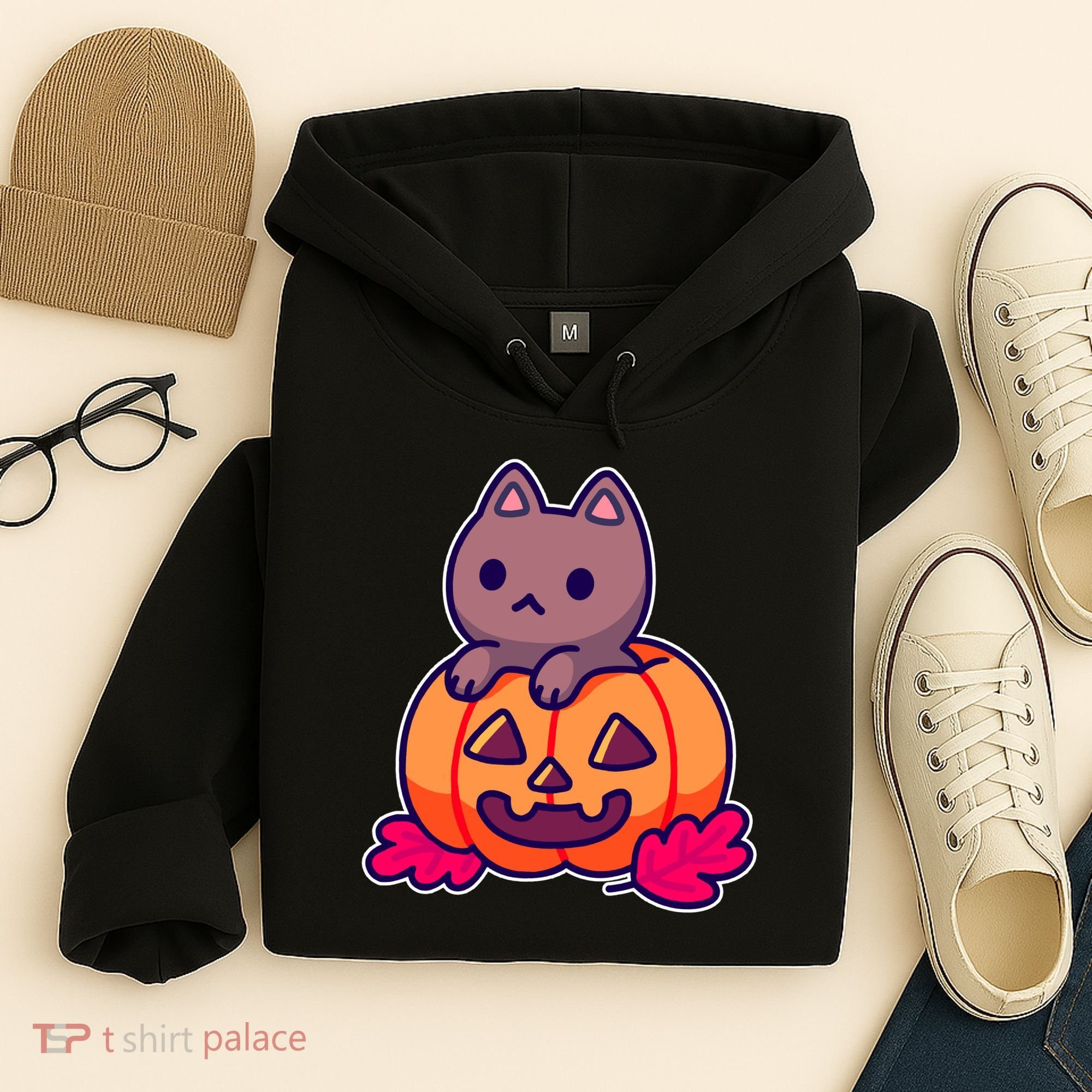 Kitten In pumpkin Cute Halloween Hoodie