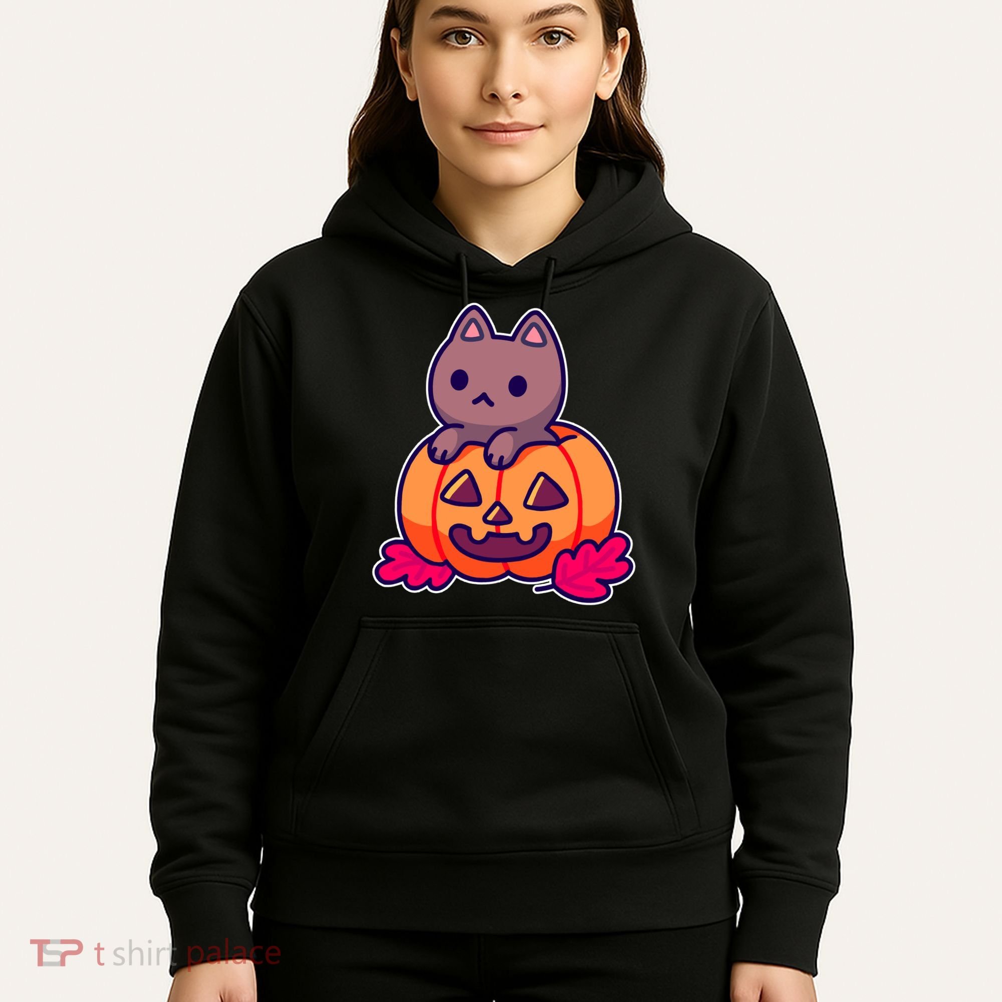 Kitten In pumpkin Cute Halloween Hoodie