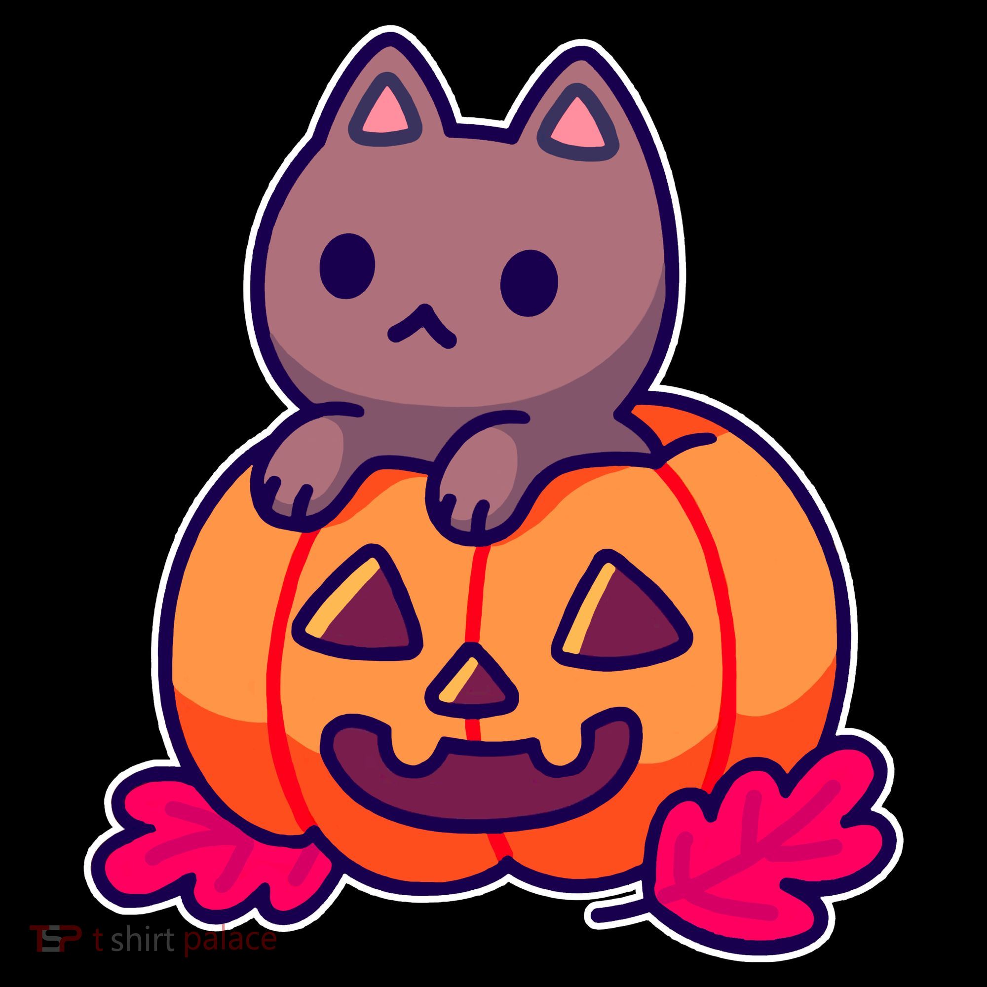 Kitten In pumpkin Cute Halloween Hoodie