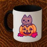 Kitten In pumpkin Cute Halloween Coffee Mug thumb 2