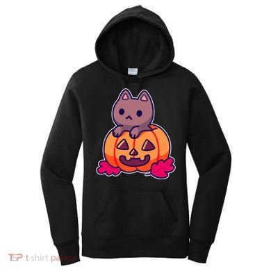 Kitten In pumpkin Cute Halloween Women's Hoodie