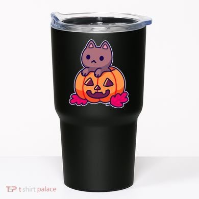 Kitten In pumpkin Cute Halloween Tumbler