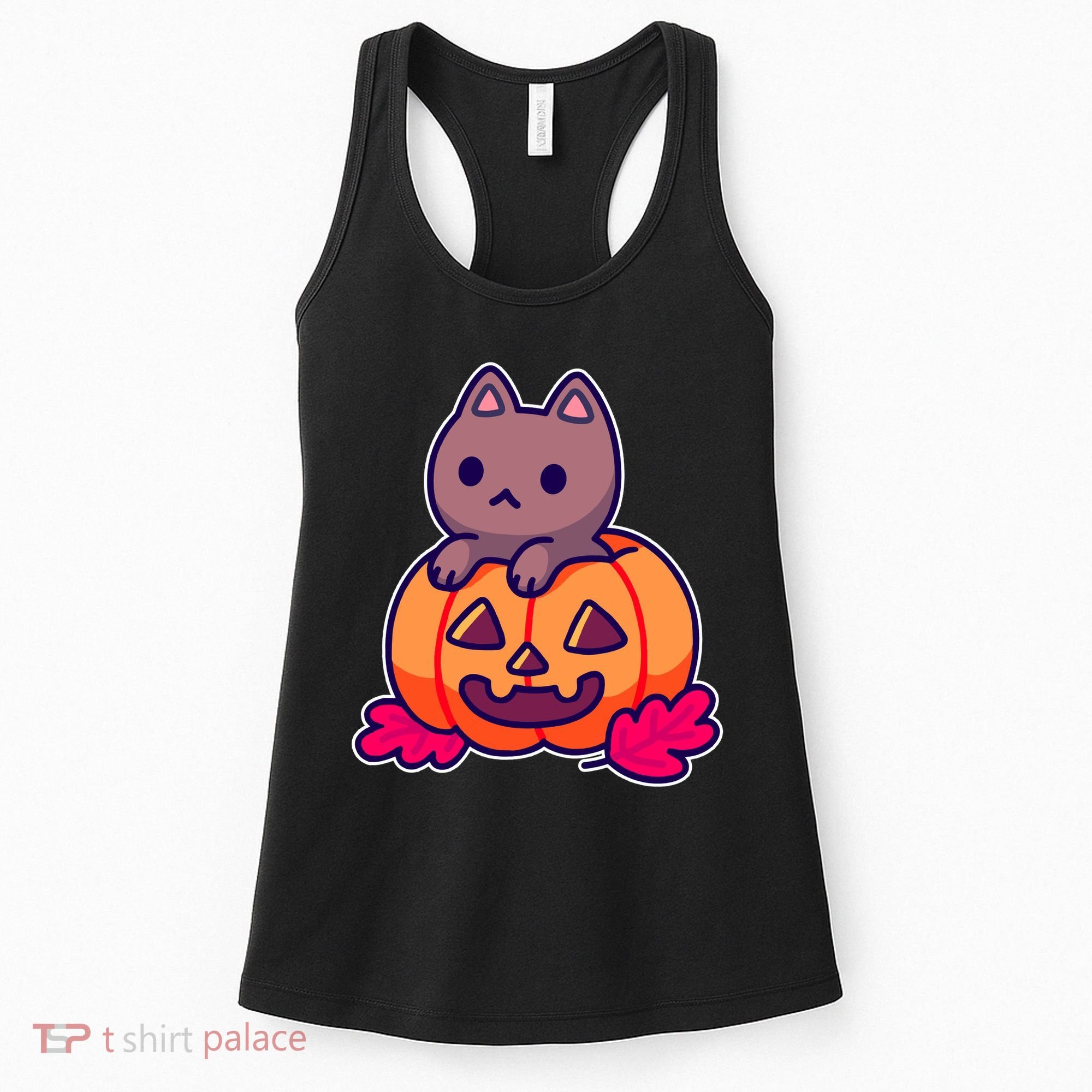 Kitten In pumpkin Cute Halloween Women's Tank Top