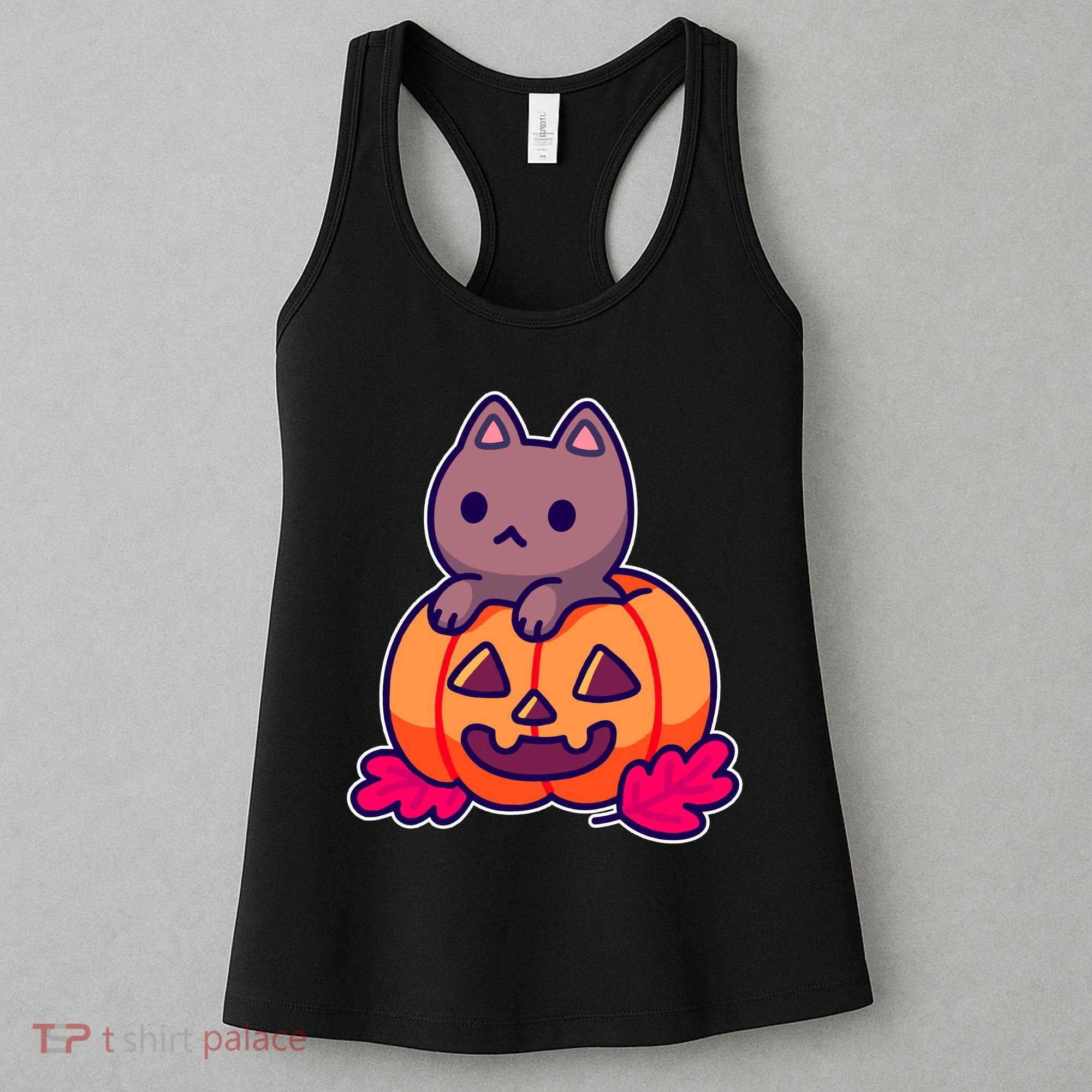 Kitten In pumpkin Cute Halloween Women's Tank Top