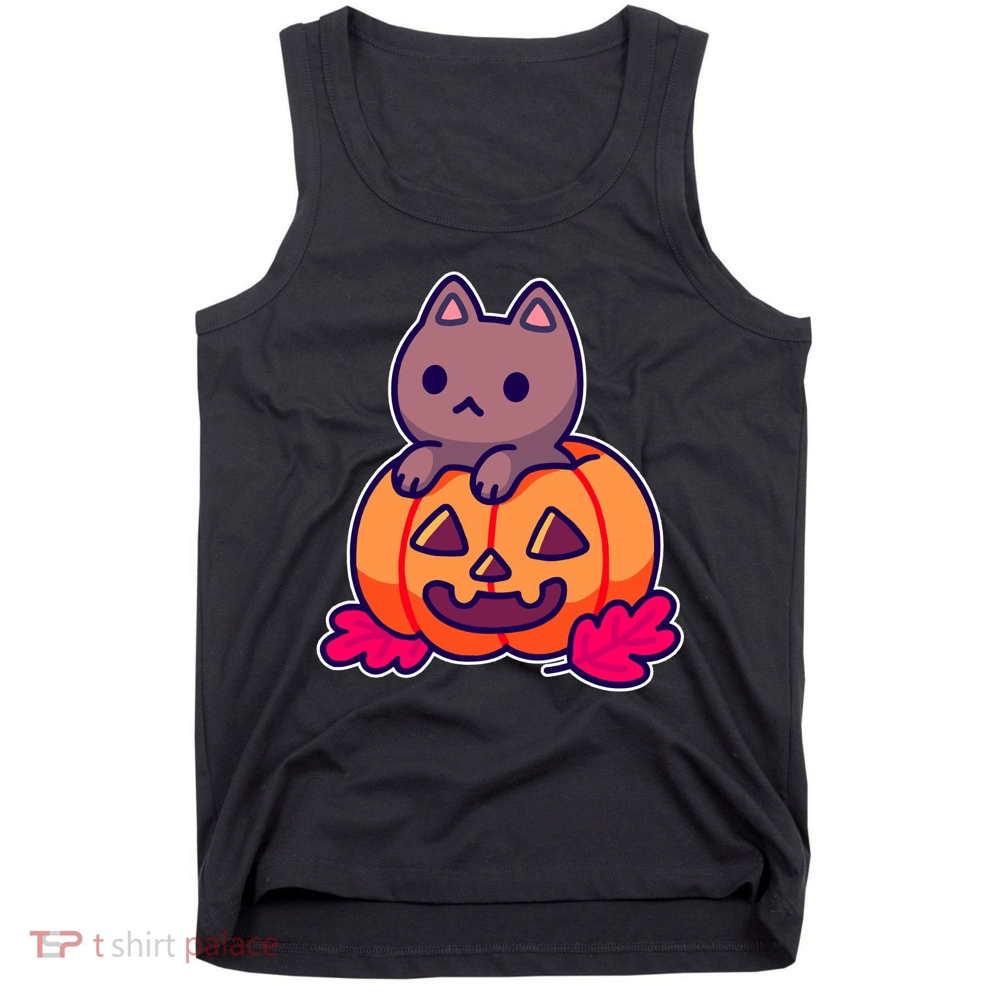 Kitten In pumpkin Cute Halloween Tank Top