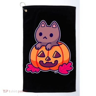 Kitten In pumpkin Cute Halloween Golf Towel