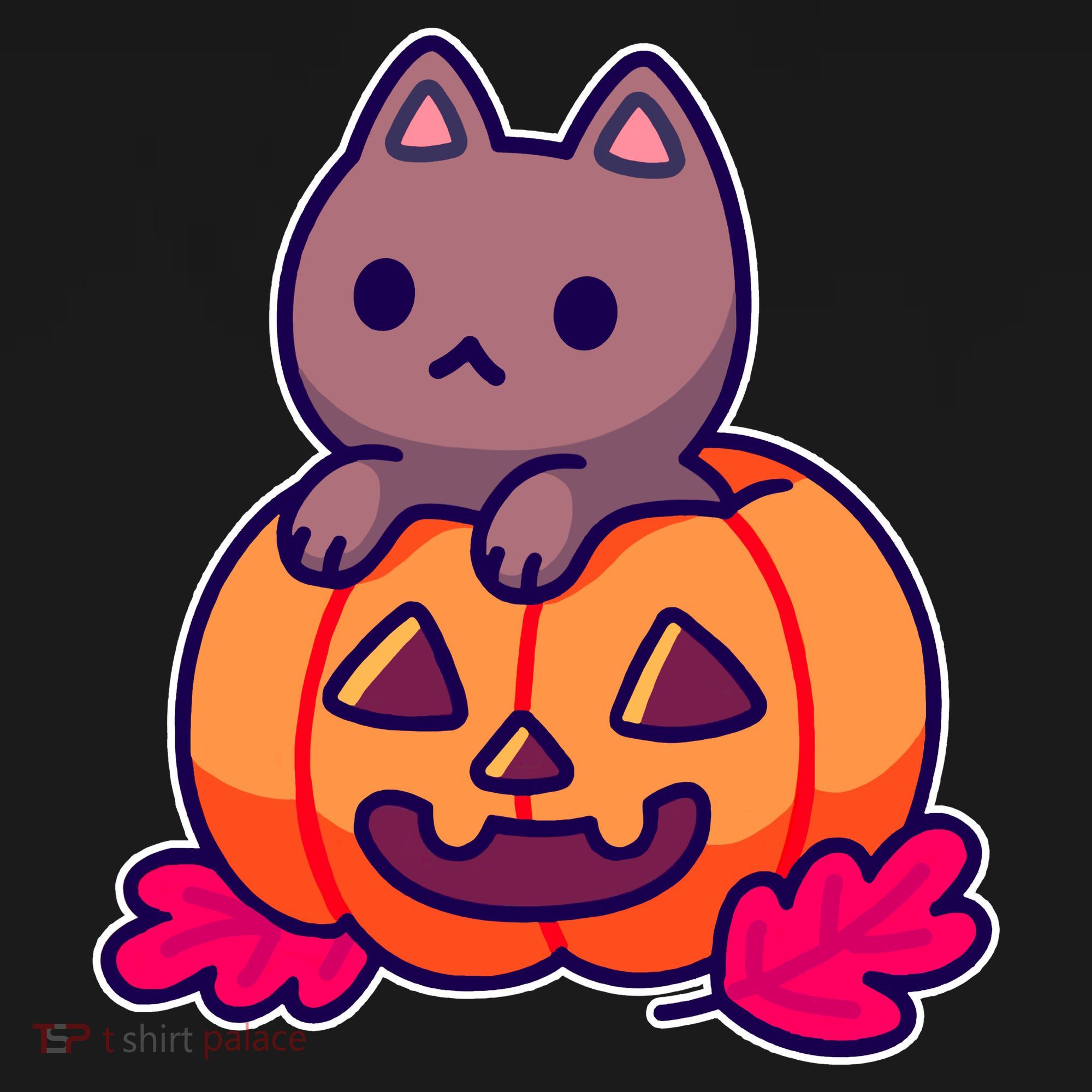 Kitten In pumpkin Cute Halloween Women's Long Sleeve Shirt