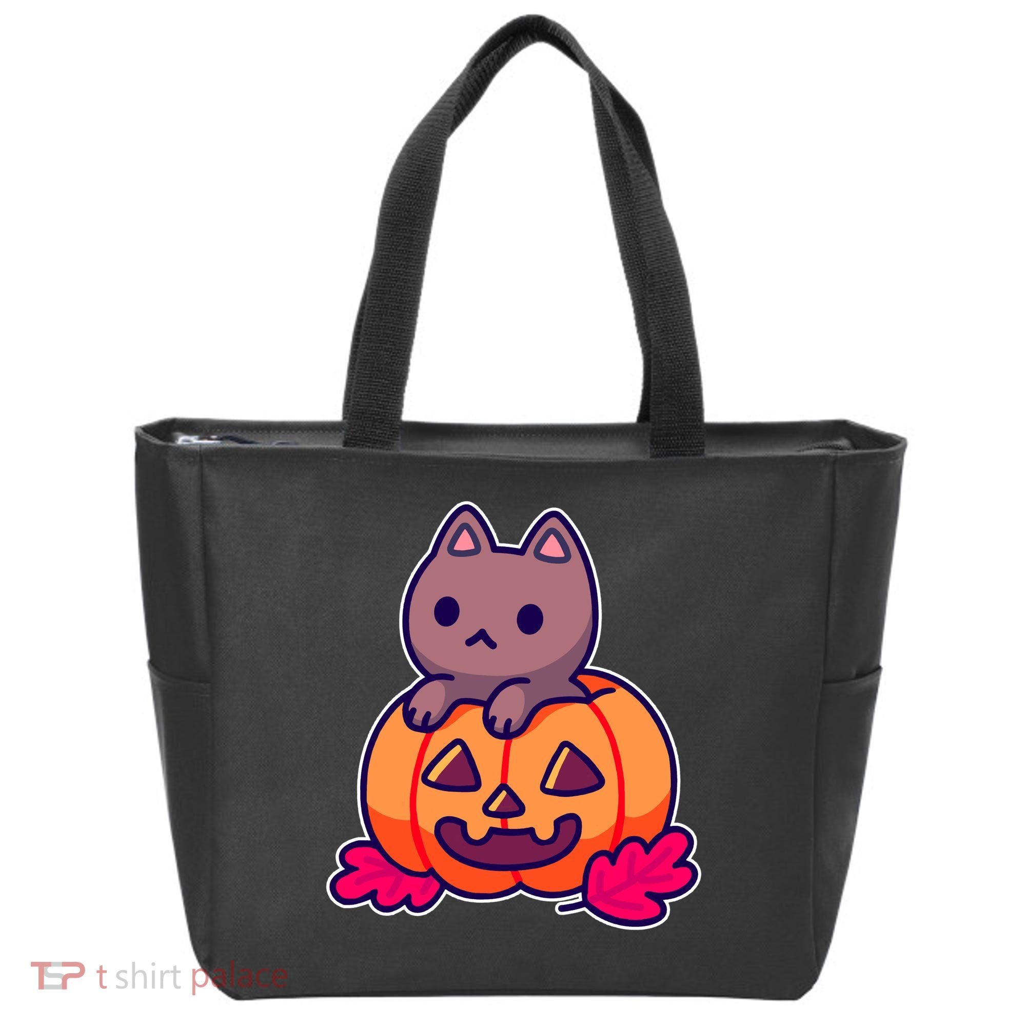 Kitten In pumpkin Cute Halloween Tote Bag