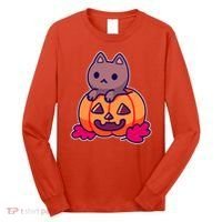 Kitten In pumpkin Cute Halloween Long Sleeve Shirt thumb 0