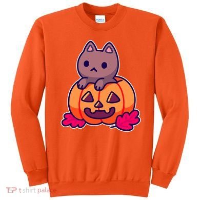 Kitten In pumpkin Cute Halloween Sweatshirt