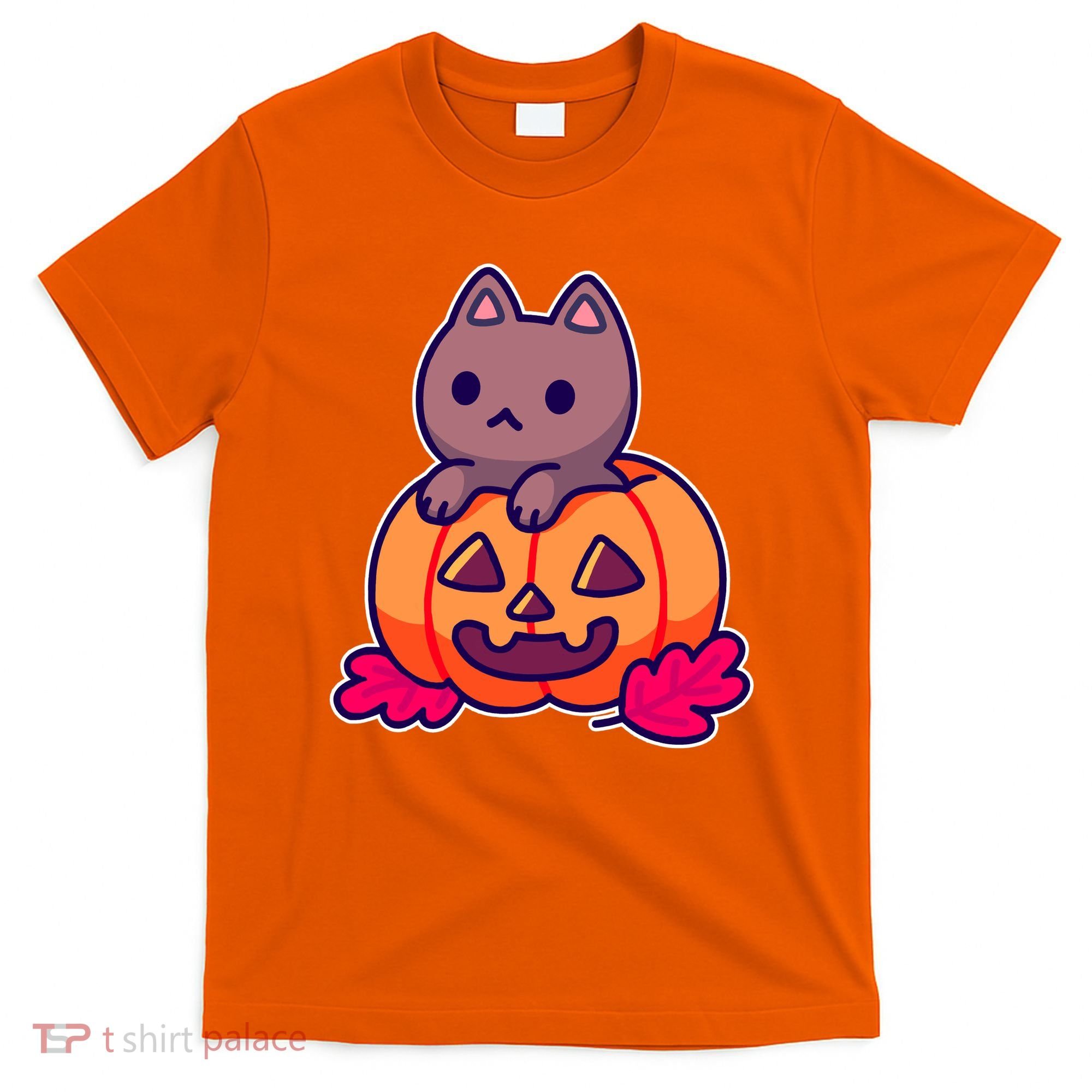 Kitten In pumpkin Cute Halloween T-Shirt
