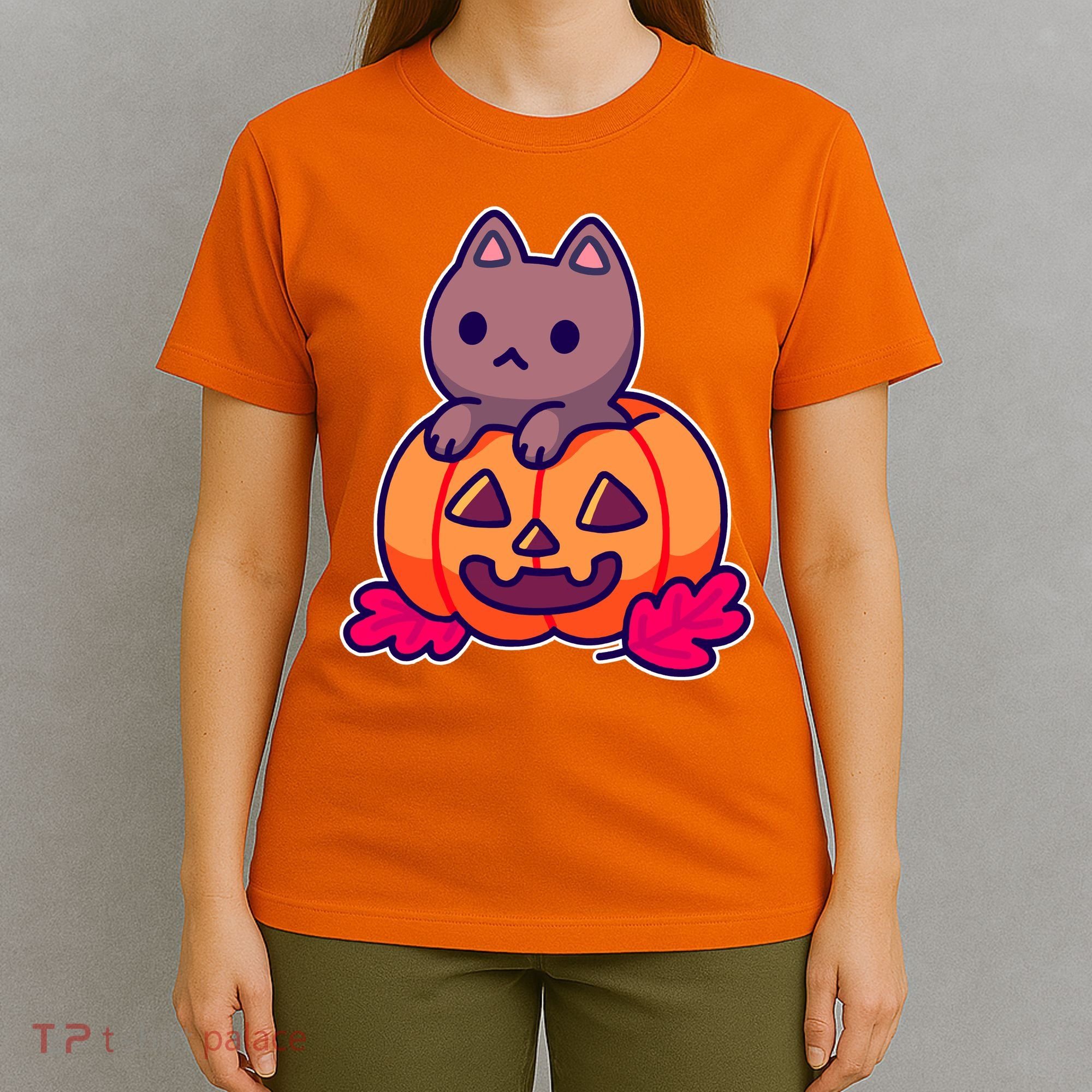 Kitten In pumpkin Cute Halloween T-Shirt