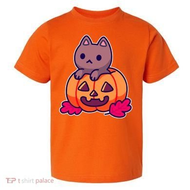 Kitten In pumpkin Cute Halloween Toddler T-Shirt