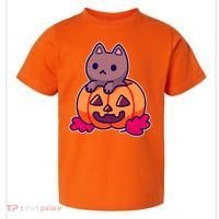 Kitten In pumpkin Cute Halloween Toddler T-Shirt thumb 0