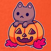 Kitten In pumpkin Cute Halloween Kids T-Shirt thumb 4