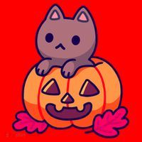 Kitten In pumpkin Cute Halloween Santa Hat thumb 1
