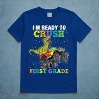 Kids I'm Ready To Crush First Grade Monster Truck Dinosaur Boys Back To School T-Shirt thumb 5