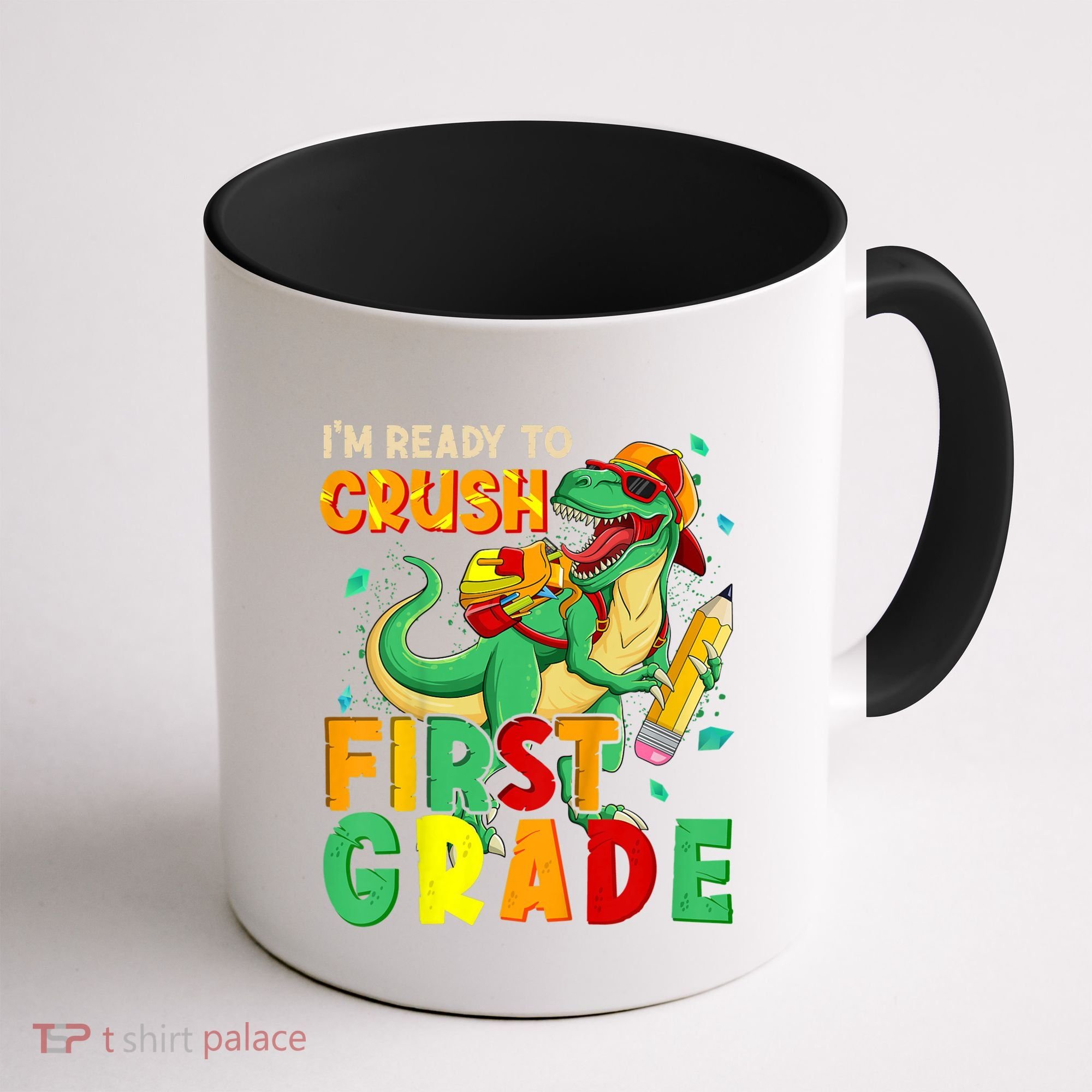 Kids Im Ready To Crush First Grade Back To School Dinosaur Coffee Mug